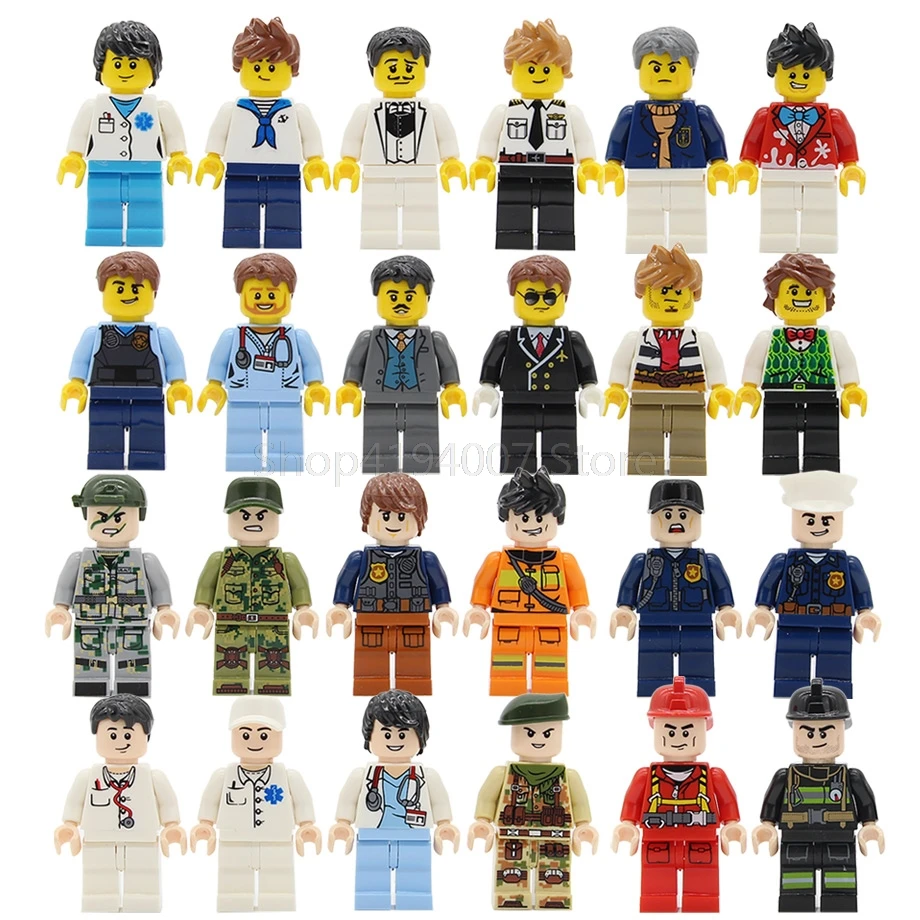 12pcs/lot Police Military Navy Firefighter Figure Set Business Man Gentleman Model Building Blocks kits Brick Toys For Children
12pcs/lot Police Military Navy Firefighter Figure Set Business Man Gentleman Model Building Blocks kits Brick Toys For Children