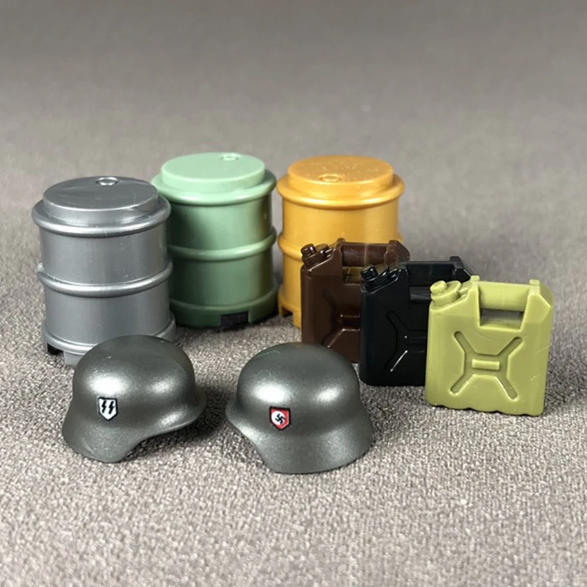 10Pcsset Legoingly Military Equipment Petrol Cans Bottles Building Blocks Bricks City MOC Accessories Parts Kits DIY Toys (5)