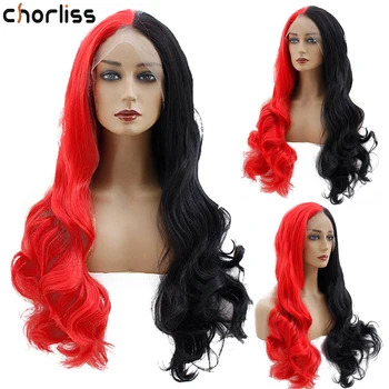 Chorliss Long Wavy Red Black Lace Front Wigs 24inch Synthetic Lace Wigs For Women Double Color WigsLace Frontal Synthetic Wigs
Chorliss Long Wavy Red Black Lace Front Wigs 24inch Synthetic Lace Wigs For Women Double Color WigsLace Frontal Synthetic Wigs
