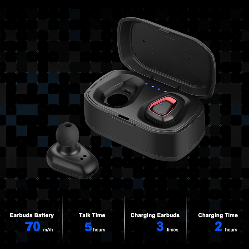 Bluetooth Earphone Wireless Headset with Charging Box HIFI In-Ear Waterproof Sport Earbuds Gaming Phone for Smart Phone
Bluetooth Earphone Wireless Headset with Charging Box HIFI In-Ear Waterproof Sport Earbuds Gaming Phone for Smart Phone