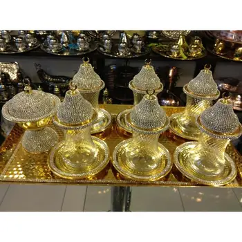 Handmade Copper Turkish Tea Water Zemzem Serving Set Swarovski Coated Gold Color
Handmade Copper Turkish Tea Water Zemzem Serving Set Swarovski Coated Gold Color
