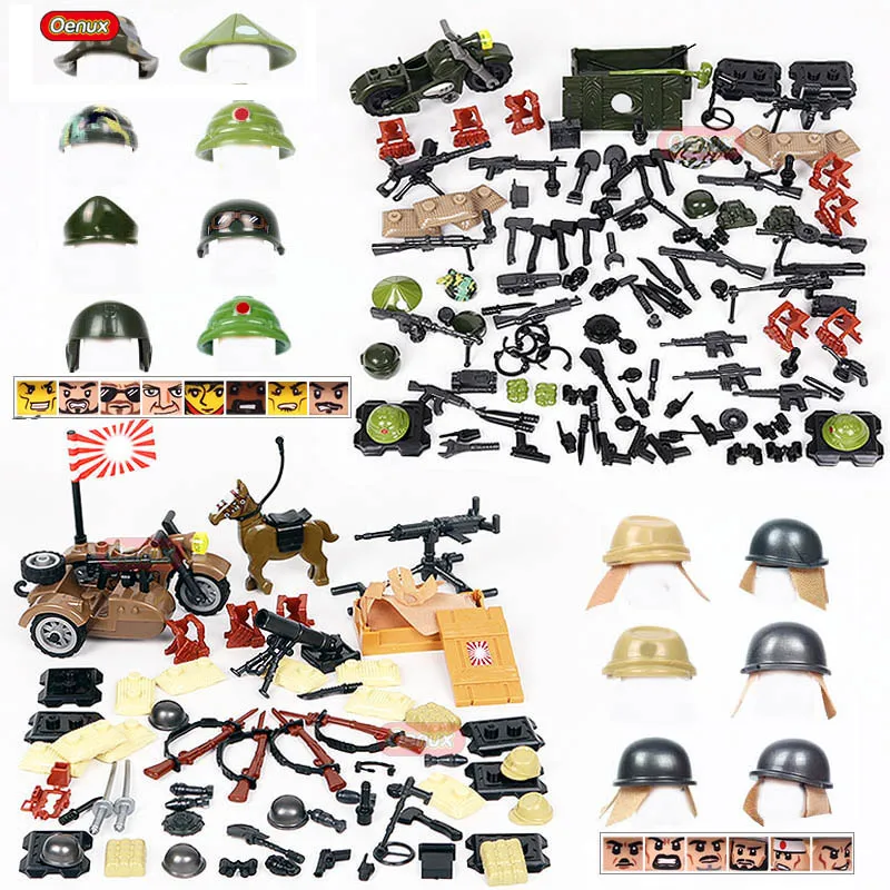 Oenux 2019 World War II US German Soviet Japanese Army Soldiers Figures With Weapons Model Military Building Block Brick Boy Toy
Oenux 2019 World War II US German Soviet Japanese Army Soldiers Figures With Weapons Model Military Building Block Brick Boy Toy