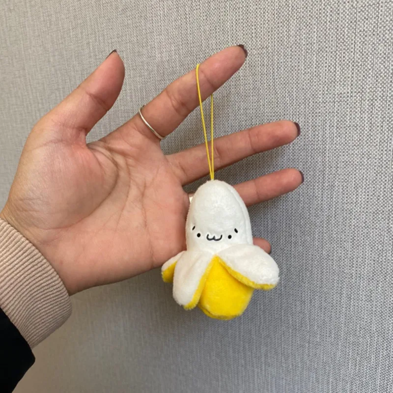 Фото Милые Желтые Плюшевые игрушки в виде банана подвеска маленького бананового