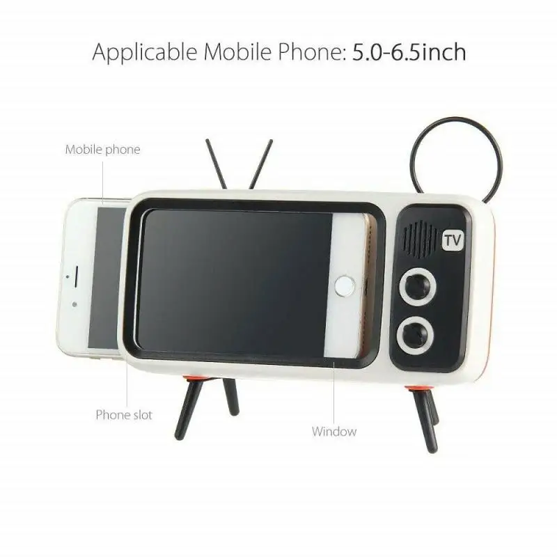 Retro TV shaped stereo Bluetooth speaker Desktop Lazy Phone holder bracket Multipurpose mobile phone bracket For mobile phone
Retro TV shaped stereo Bluetooth speaker Desktop Lazy Phone holder bracket Multipurpose mobile phone bracket For mobile phone
