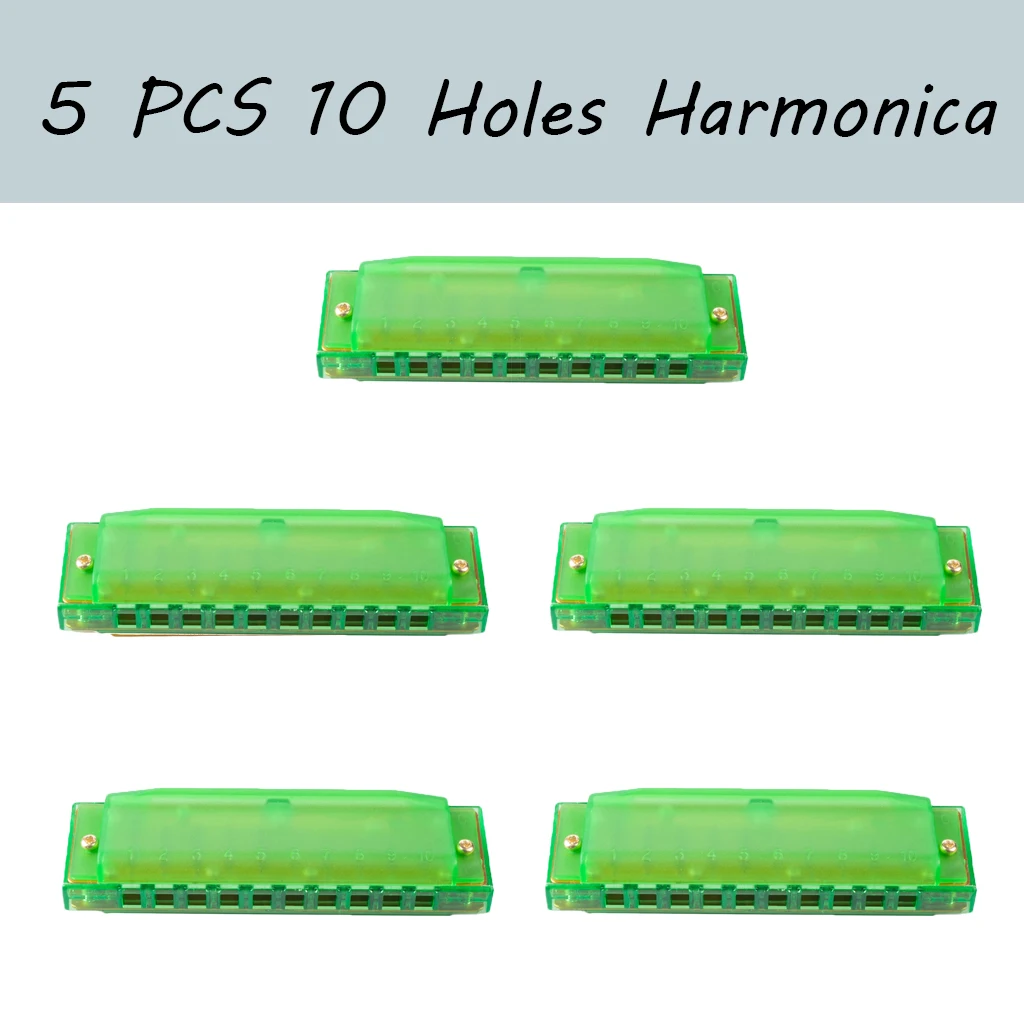 5 Pieces 10 Hole Cute Harmonica for Beginners Educational Kids Children Harmonica Toy Green
5 Pieces 10 Hole Cute Harmonica for Beginners Educational Kids Children Harmonica Toy Green