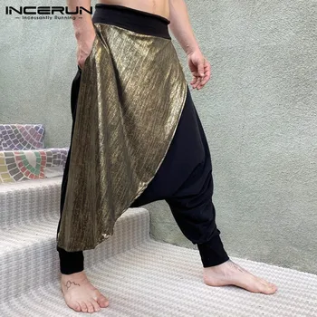 INCERUN Men Pants Baggy Shiny Patchwork Joggers 2020 Fashion Elastic Waist Streetwear Drop-crotch Trousers Men Harem Pants S-5XL
INCERUN Men Pants Baggy Shiny Patchwork Joggers 2020 Fashion Elastic Waist Streetwear Drop-crotch Trousers Men Harem Pants S-5XL