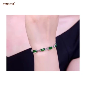 CYNSFJA New Real Certified Natural Hetian Jasper 925 Sterling Silver Lucky Amulets Jade Bracelets Green High Quality Best Gifts 
CYNSFJA New Real Certified Natural Hetian Jasper 925 Sterling Silver Lucky Amulets Jade Bracelets Green High Quality Best Gifts
