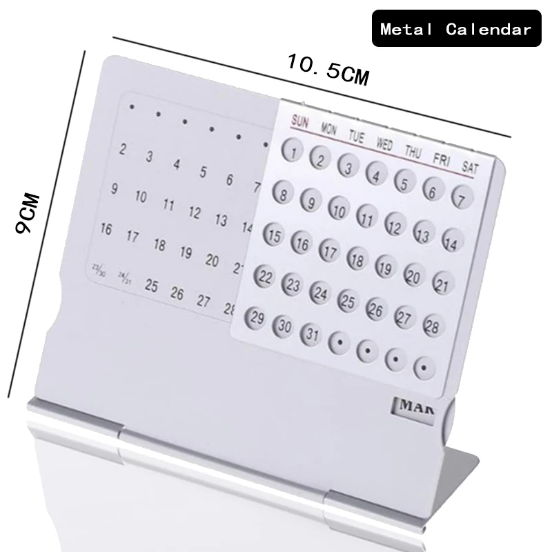 2020 Newly 1 pcs Creative Mini Ultra-thin Metal Desktop Calendar Super Perpetual Unique 100 Years English Calendars
2020 Newly 1 pcs Creative Mini Ultra-thin Metal Desktop Calendar Super Perpetual Unique 100 Years English Calendars