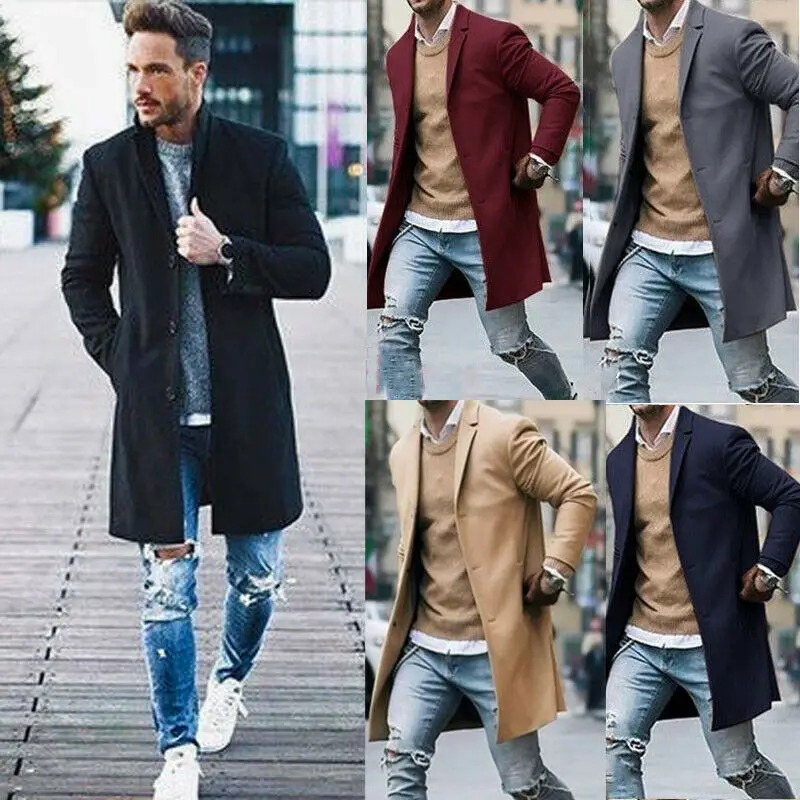Winter Warm Soft Men's Wool Coat Trench Coat Outwear Overcoat Long Sleeve Button Up Jacket Top
Winter Warm Soft Men's Wool Coat Trench Coat Outwear Overcoat Long Sleeve Button Up Jacket Top