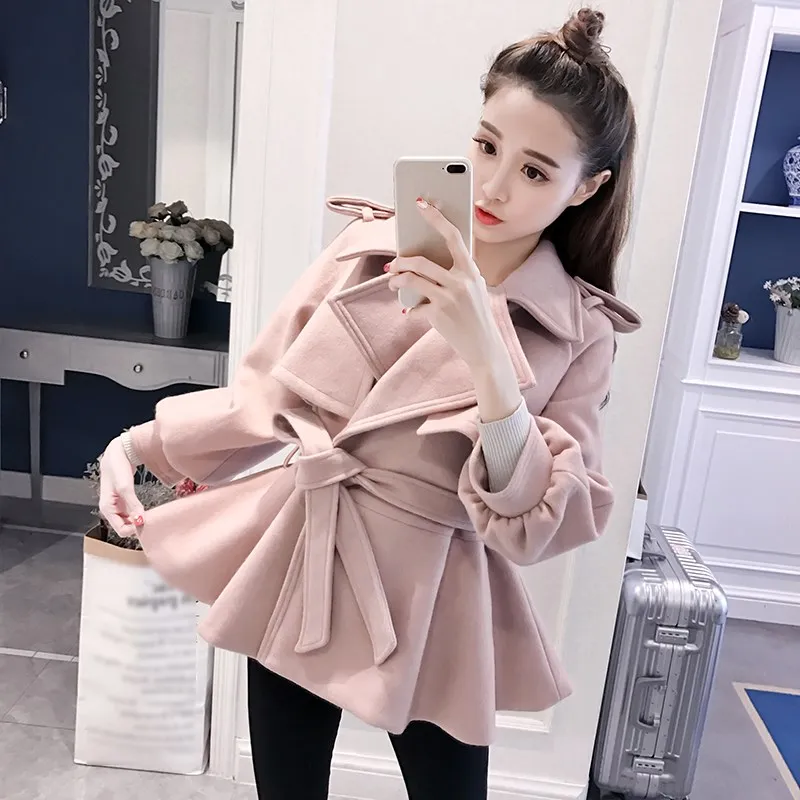 2019 Winter Women Elegant Short Turn Down Collar Pink Sweet Cute Coat Female Blends Office Lantern Sleeve Jackets
2019 Winter Women Elegant Short Turn Down Collar Pink Sweet Cute Coat Female Blends Office Lantern Sleeve Jackets