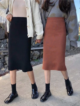 Solid Black Brown Mid Calf Women Skirt Vintage Spring Summer Straight Skirt Long Office Lady High Waist Girls skirts Femininas
Solid Black Brown Mid Calf Women Skirt Vintage Spring Summer Straight Skirt Long Office Lady High Waist Girls skirts Femininas