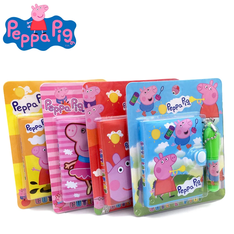 

Cartoon Notebook Set Peppa Pig Easy To Carry Cute Anime Pattern Stationery Notebooks with Ballpoint Pen Kids Birthday Toy Gift