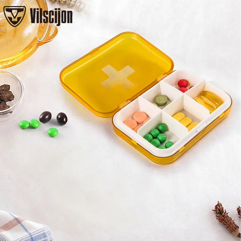 Portable 6 Grids Pill Box Drug Tablet Medicine Storage Holder Splitter Case Vilscijon Storage Organizer Container Case
Portable 6 Grids Pill Box Drug Tablet Medicine Storage Holder Splitter Case Vilscijon Storage Organizer Container Case