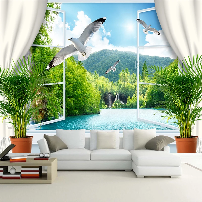 Custom 3D Photo Wallpaper Window Seagull Waterfall Landscape TV Background Wall Mural Painting Living Room Sofa Papel De Parede
Custom 3D Photo Wallpaper Window Seagull Waterfall Landscape TV Background Wall Mural Painting Living Room Sofa Papel De Parede