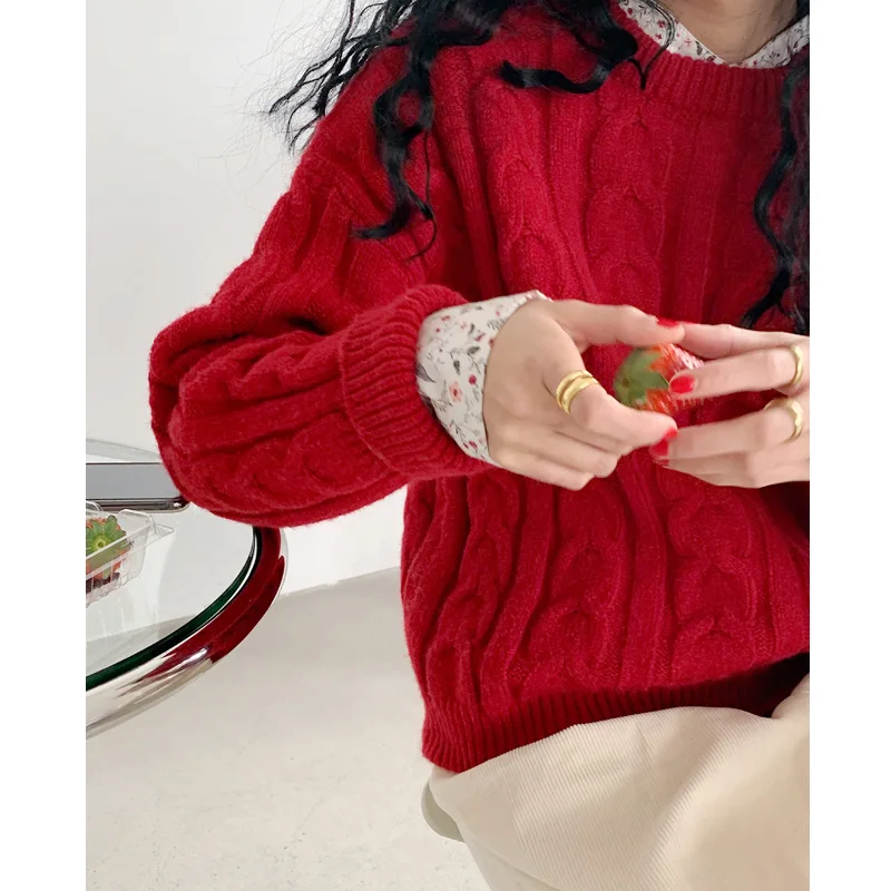 2020 Women's Pullover Sweater Loose Twist Fall/Winter New Lazy Style Solid Color Round Neck Sweater Plus Size Winter Women
2020 Women's Pullover Sweater Loose Twist Fall/Winter New Lazy Style Solid Color Round Neck Sweater Plus Size Winter Women