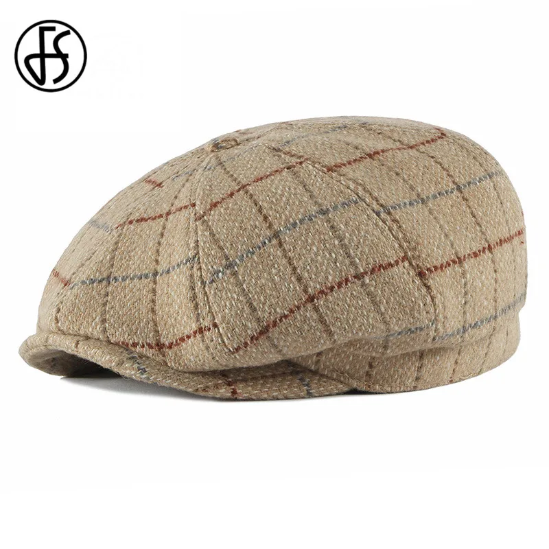 FS Men Octagonal Hat Khaki Plaid Spring Autumn Winter Warm Newsboy Cap British Style Male Female Gatsby Vintage Flat Caps
FS Men Octagonal Hat Khaki Plaid Spring Autumn Winter Warm Newsboy Cap British Style Male Female Gatsby Vintage Flat Caps