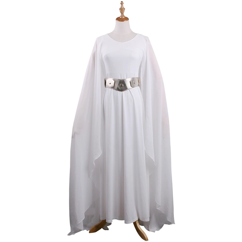 Princess Leia Costume Leia Dress White Adult Star Wars the Last Jedi Costume Dressed Halloween Fancy Dress Costume Cosplay New (2)