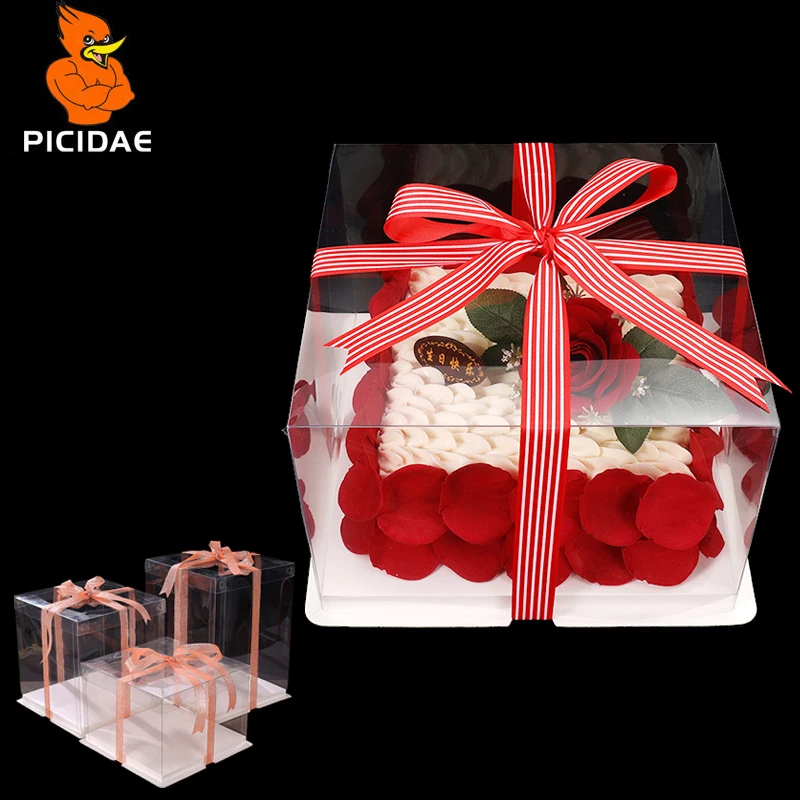 Square Top Transparent Cake Box PET Fully Clear Packing Plastic Festival Wedding Birthday Party Gift Flower Rose Bear Toy Doll
Square Top Transparent Cake Box PET Fully Clear Packing Plastic Festival Wedding Birthday Party Gift Flower Rose Bear Toy Doll