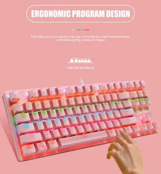 87 Keys USB Wired Gaming Typing Mechanical Keyboard Home Office Anti Ghosting For PC Ergonomic Fashion Colorful Backlit
87 Keys USB Wired Gaming Typing Mechanical Keyboard Home Office Anti Ghosting For PC Ergonomic Fashion Colorful Backlit