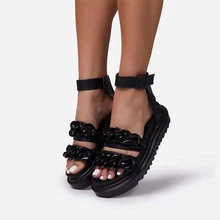 2021 Women Retro Snake Pattern Weave Chain Metal Sandals Female Platform Buckle Flat Ladies Summer Fashion Shoes Plus Size
2021 Women Retro Snake Pattern Weave Chain Metal Sandals Female Platform Buckle Flat Ladies Summer Fashion Shoes Plus Size