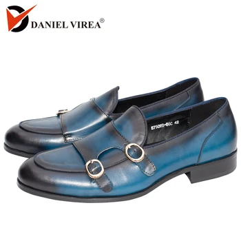 Luxury Genuine Leather Slip On Loafers Coffee Blue Color Round Toe Double Buckle Strap Oxford Mens Dress Wedding Casual Shoes
Luxury Genuine Leather Slip On Loafers Coffee Blue Color Round Toe Double Buckle Strap Oxford Mens Dress Wedding Casual Shoes