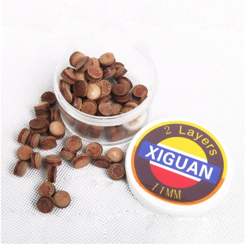 Pool 10/50pcs Cue Tips 11mm Diameter M Hardness 2 Layers Baked Leather Billiard Accessories
Pool 10/50pcs Cue Tips 11mm Diameter M Hardness 2 Layers Baked Leather Billiard Accessories