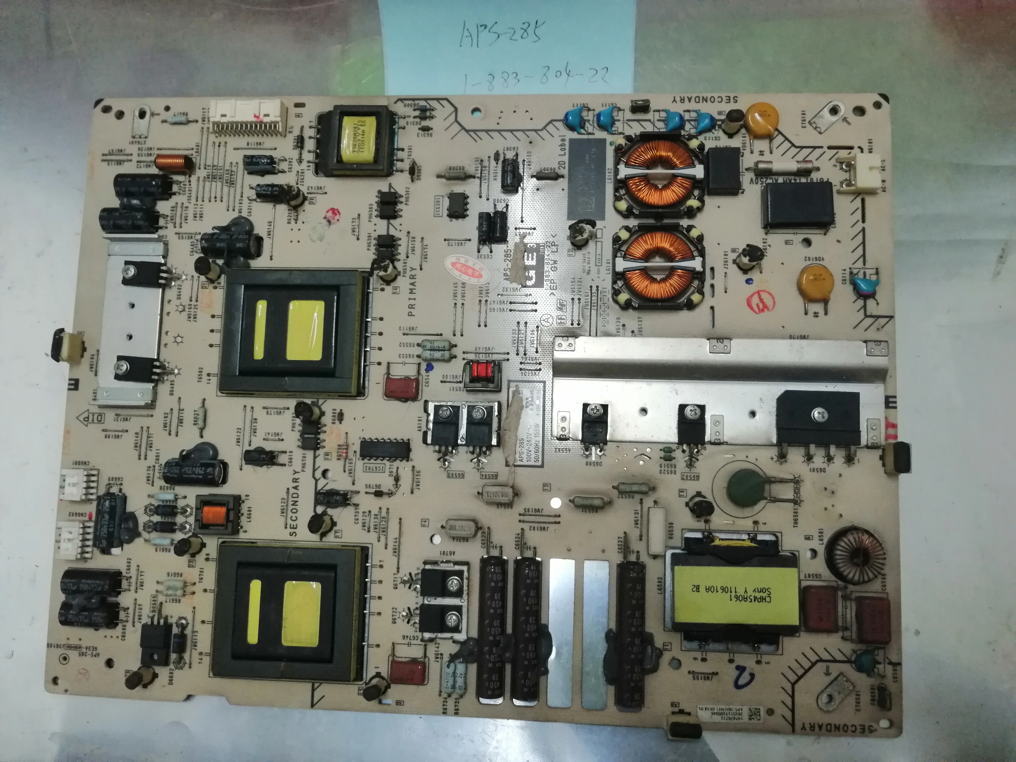 APS-285 1-883-804-21 1-883-804-22 connect with power supply board KDL-46EX520 full test lap connect board
APS-285 1-883-804-21 1-883-804-22 connect with power supply board KDL-46EX520 full test lap connect board