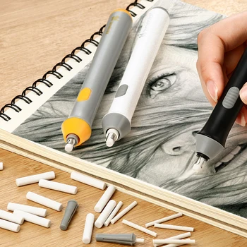 Electric Pencil Eraser Automatic Rotating Highlight Sketch Eraser Effortless Portable Eraser Kit Drawing Tool Stationery
Electric Pencil Eraser Automatic Rotating Highlight Sketch Eraser Effortless Portable Eraser Kit Drawing Tool Stationery