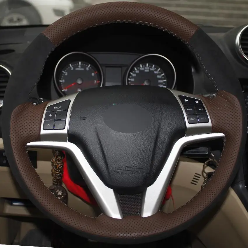 DIY Black Suede Palm Red Genuine Leather Hand-Stitched Car Steering Wheel Cover for Great Wall Haval Hover H6
DIY Black Suede Palm Red Genuine Leather Hand-Stitched Car Steering Wheel Cover for Great Wall Haval Hover H6