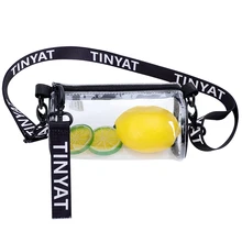 TINYTA claro bolso de hombro para mujer moda PU transparente Jelly Crossbody bolsa para mujer chica bolso de hombro bolsa de señora Sling paquete(China)