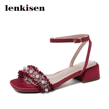 Lenkisen leisure pearl gingham handmade fashion square toe med square heels buckle straps beauty lady dress summer sandals L3f3
Lenkisen leisure pearl gingham handmade fashion square toe med square heels buckle straps beauty lady dress summer sandals L3f3