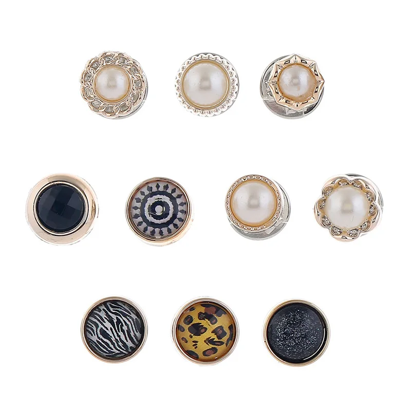 10Pcs Women Brooch Button Pearl Rhinestone Prevent Exposure Shirt Snap Buttons Brooch Pins Badge Cufflinks Button Clothes Decor 9 Mallzona 10Pcs Women Brooch Button Pearl Rhinestone Prevent Exposure Shirt Snap Buttons Brooch Pins Badge Cufflinks Button Clothes Decor Mallzona