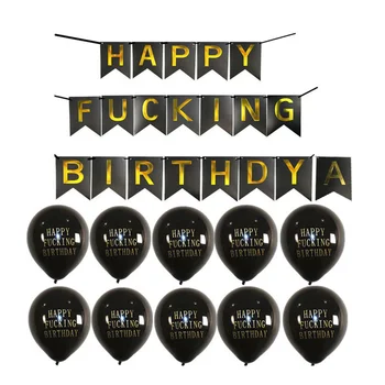 Happy Birthday Bunting Banner Set with 2 Black Ribbon 20 Letters Card 10 Balloon Birthday Party Birthday Decoration Accessories
Happy Birthday Bunting Banner Set with 2 Black Ribbon 20 Letters Card 10 Balloon Birthday Party Birthday Decoration Accessories