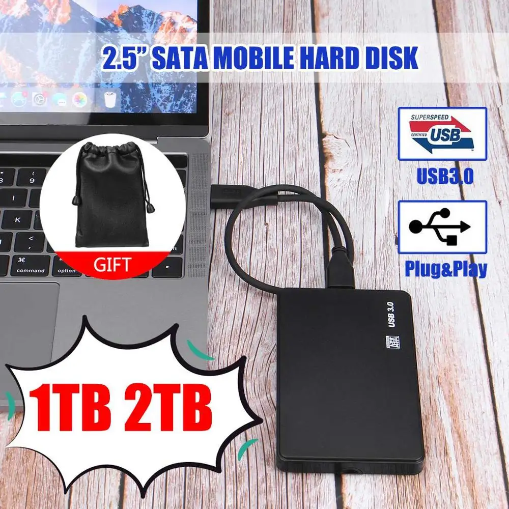 

2.5 Mobile Hard Disk USB3.0 SATA3.0 1TB 2TB HDD disco duro externo External Hard Drives for Laptop/Mac/Xb