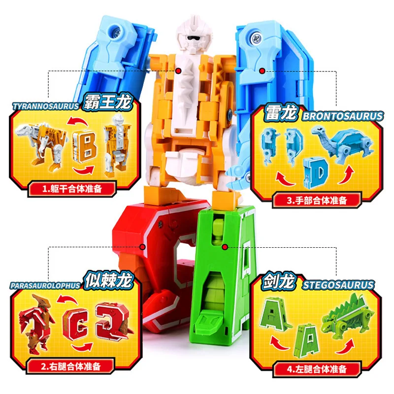 New Music New English Lettered ABC Combination Robot Transformation Dinosaur Toy Jingang Combat Team Children Reading Early Educ
New Music New English Lettered ABC Combination Robot Transformation Dinosaur Toy Jingang Combat Team Children Reading Early Educ