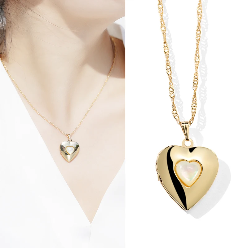 Ожерелье с подвеской в виде сердца рамкой для фото | Украшения и аксессуары