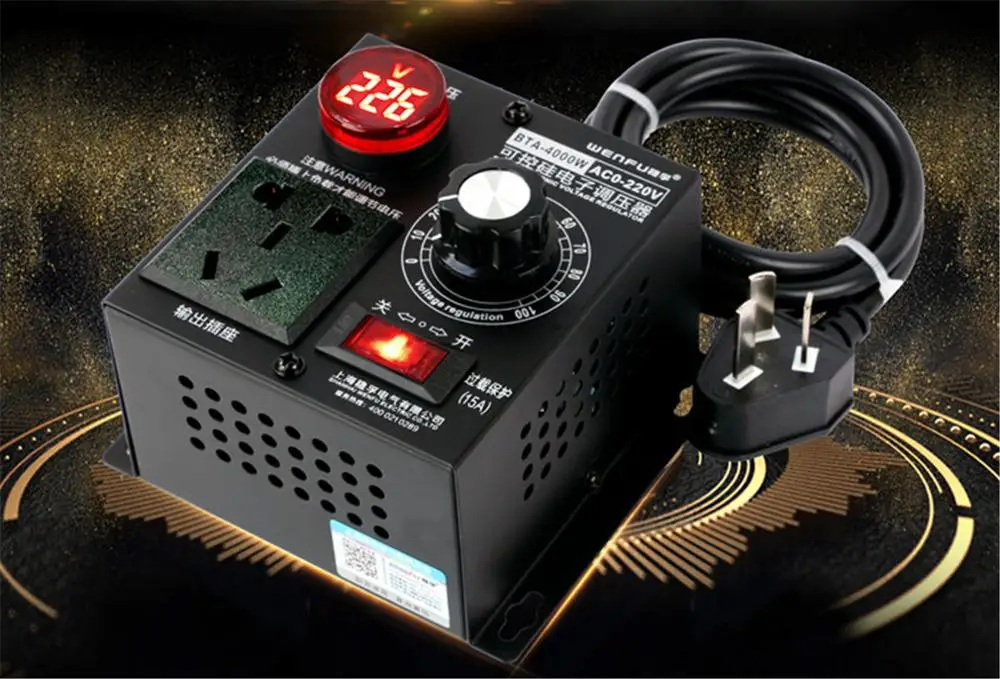 220V 4000W Variable Voltage Controller For Fan Speed Motor Control Dimmer Speed Temperature Voltage Adjustment
220V 4000W Variable Voltage Controller For Fan Speed Motor Control Dimmer Speed Temperature Voltage Adjustment