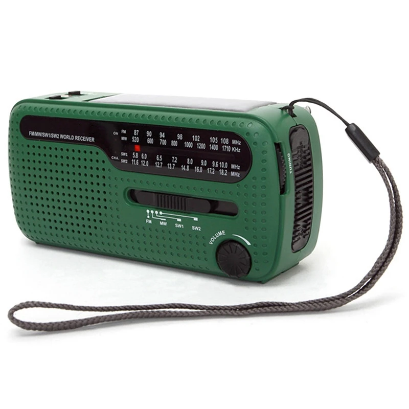 

De13 Portable Fm Am Radio Solar Emergency Radio World Receiver Hand Crank Power Emergency Outdoor Radio Portable Solar Charging