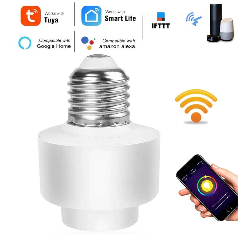 WiFi Smart Light Base for Smart Life/Tuya APP Wireless Remote Control E26 E27 Bulb Socket Work with Alexa Google Home IFTTT
WiFi Smart Light Base for Smart Life/Tuya APP Wireless Remote Control E26 E27 Bulb Socket Work with Alexa Google Home IFTTT