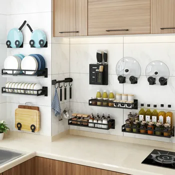 Black Kitchen Wall Shelf Storage Organizer Shelf Spice Rack Nail-free Stainless Steel Storage Shelves Rack for Kitchen
Black Kitchen Wall Shelf Storage Organizer Shelf Spice Rack Nail-free Stainless Steel Storage Shelves Rack for Kitchen