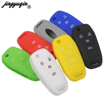 

jingyuqin 30pcs Silicone key fob cover case shell holder for ford ka Focus Fiesta fusion F150 F-150 Mustang Explorer flip