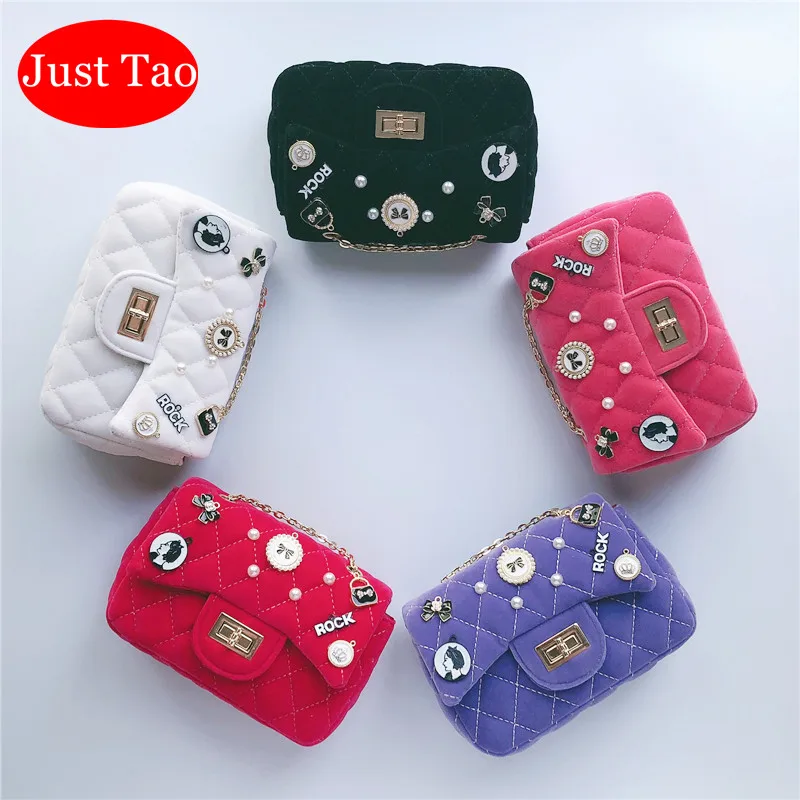 

Just Tao! girsl small diy brand crossbody bags Girls Mini Cotton Purse Baby kids fashion shoulder Bags Toddlers Lovely bag JT045