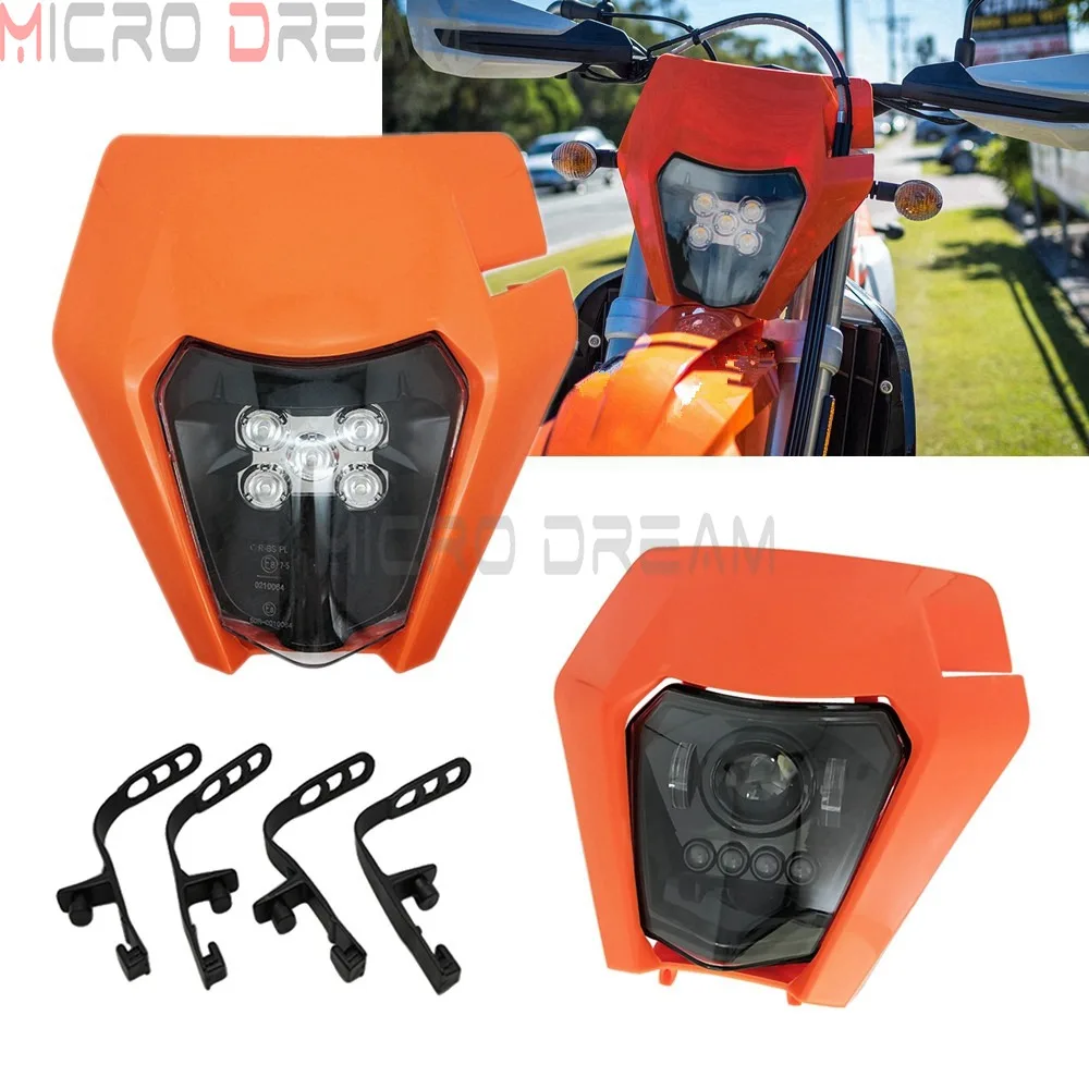 Оранжевый Enduro для мотокросса МХ E8 светодиодный фар 6 дней 690 500 450 350 300 250 200 125 SX F EXC XC