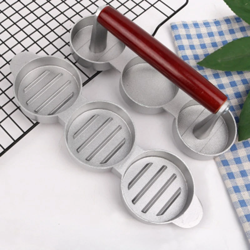 

Mini Hamburger Presses Nonstick 3 Slot Small Burger Patties Press Triple Beef Burger Maker Mold Machine Meat Kitchen