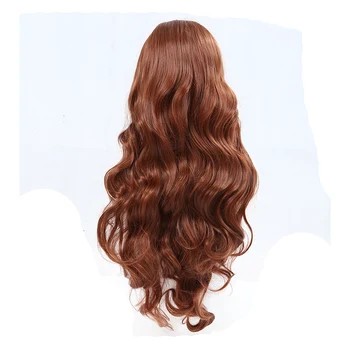 

Sexy Long Heat Resistant Inclined Bang Big Wavy Auburn Red Cosplay Full Wig Wigs