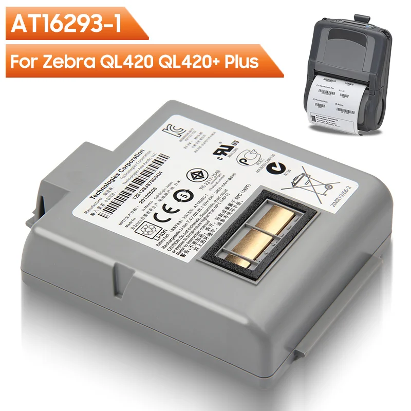 Original Replacement Battery AT16293-1 For Zebra QL420 QL420+ Plus Authentic Rechargable Battery 4200mAh
Original Replacement Battery AT16293-1 For Zebra QL420 QL420+ Plus Authentic Rechargable Battery 4200mAh