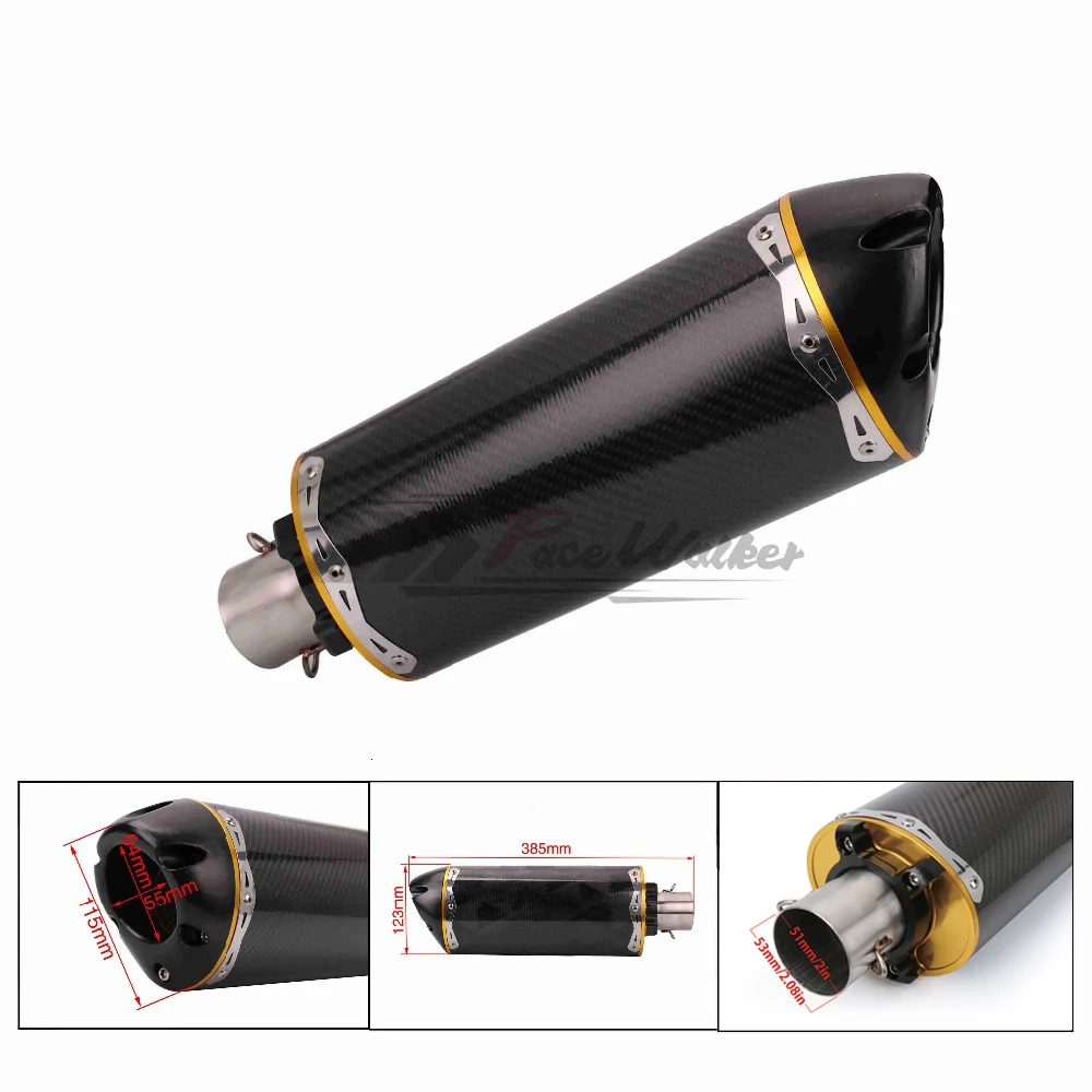 51mm-Universal-Modified-Motorcycle-Exhaust-Pipe-CNC-Real-Carbon-For-CBR-R1-R6-Escape-Moto-Two