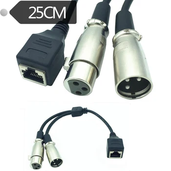 XLR 3 Pin Female + XLR 3 Pin Male to RJ45 Female Network Adapter Short Connector Cable 25cm
XLR 3 Pin Female + XLR 3 Pin Male to RJ45 Female Network Adapter Short Connector Cable 25cm