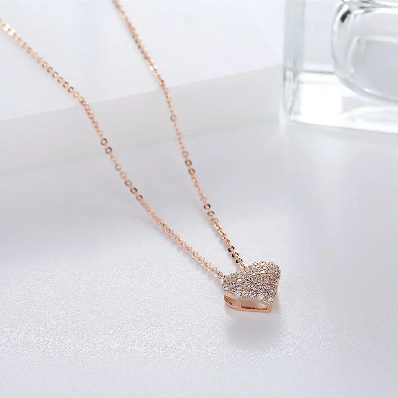 Exquisite Heart Necklace for Women Rose Gold Color Cubic Zirconia Paved Pendant Necklace Chain Jewelry
Exquisite Heart Necklace for Women Rose Gold Color Cubic Zirconia Paved Pendant Necklace Chain Jewelry
