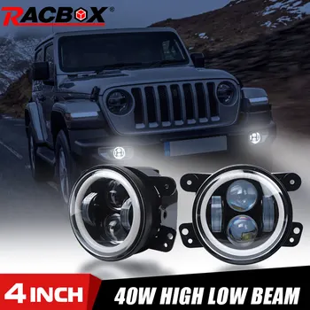 

2Pcs 4Inch LED Fog Lights Car Light Assembly 40W 6000K White Halo DRL High Low Beam Fog Lamp For Jeep Wrangler JK TJ LJ 12V 24V